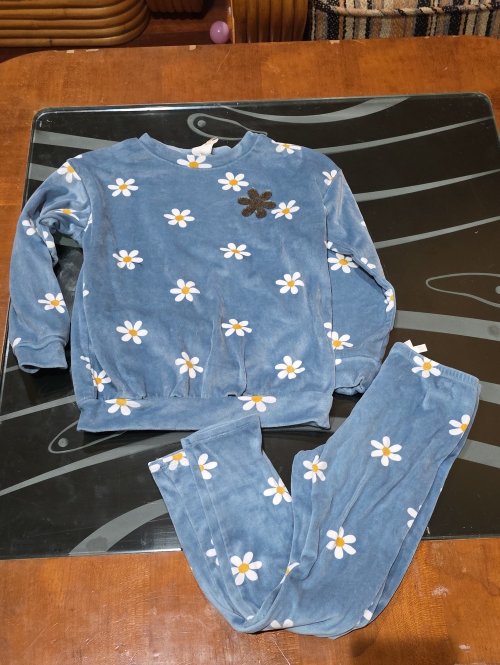 Belle Du Jour Blue Daisy Pajama Set for Kids